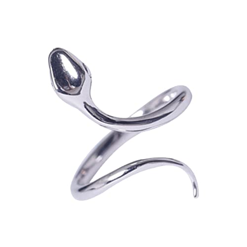NXNONEPD 1pc verstellbare schlangengeformte Ring Silber Unisex Fashion Finger Schmuck Dekorative offener Manschettenring für Männer und Frauen stilvolles minimalistisches Design von NXNONEPD