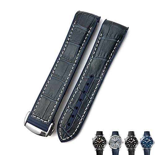NXNONEPD 20mm 22mm Leather Cowhide Rubber Watchbands Fit for 600 GMT Orange Watch Strap von NXNONEPD