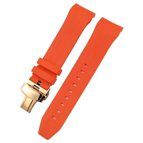 NXNONEPD 21 mm 22 mm gebogenes Ende Gummi -Uhrband für T120 Seastar T120407A T120417A Schwarz Orange Silikon Uhrenhaltrist Armband von NXNONEPD