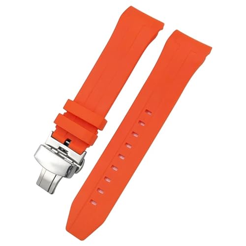 NXNONEPD 21 mm 22 mm gebogenes Ende Gummi -Uhrband für T120 Seastar T120407A T120417A Schwarz Orange Silikon Uhrenhaltrist Armband von NXNONEPD