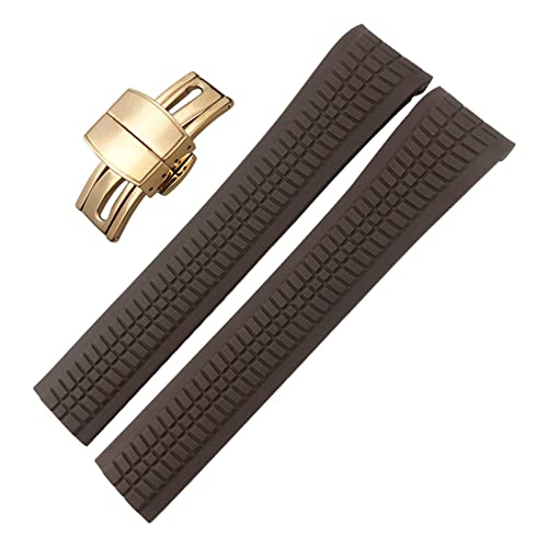 NXNONEPD 21mm Gummi -Uhrband für PP 5164A 5167A Silicon Watch Armband Armband wasserdicht/orange Silber/21 mm von NXNONEPD