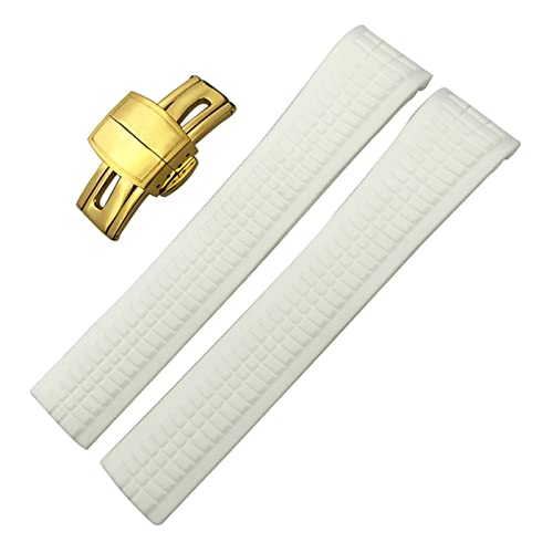 NXNONEPD 21mm Gummi -Uhrband für PP 5164A 5167A Silicon Watch Armband Armband wasserdicht/orange Silber/21 mm von NXNONEPD