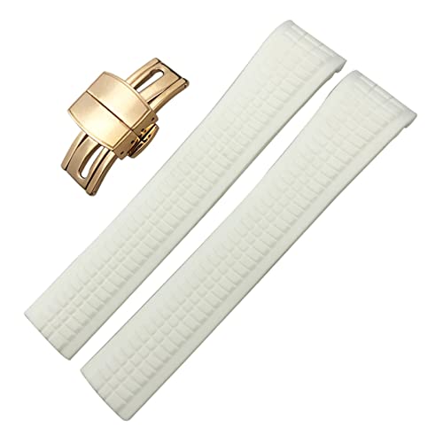 NXNONEPD 21mm Gummi -Uhrband für PP 5164A 5167A Silicon Watch Armband Armband wasserdicht/orange Silber/21 mm von NXNONEPD