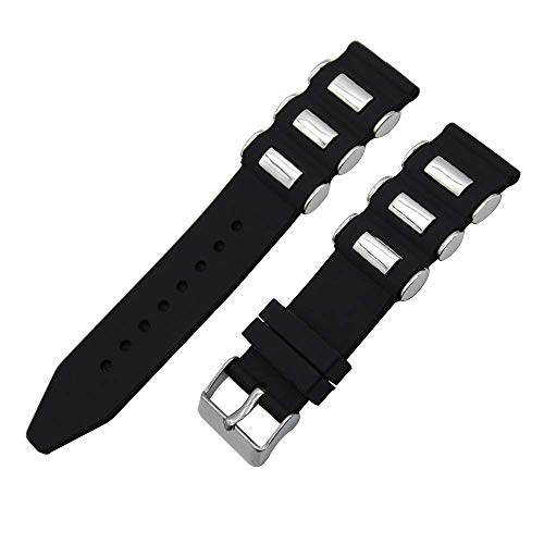 NXNONEPD 22 mm 24 mm 26 mm Silikon Gummi -Uhrband mit Edelstahlschnalle Universal Watch Band Handgelenksgurt Armband von NXNONEPD
