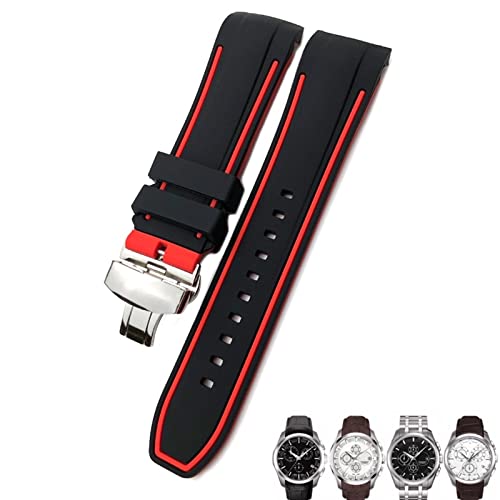 NXNONEPD 23mm 24mm Rubber Silicone Watch Strap Fit for Compatible with T035 T035627 Butterfly Buckle Replacement Black Blue Curved End Watch Bands NXNONEPD 23mm 24mm Rubber Silicone Watch Strap Fit for Compatible with T035 T035627 Butterfly Buckle Replacement Black Blue Curved End Watch Bands von NXNONEPD