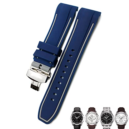 NXNONEPD 23mm 24mm Rubber Silicone Watch Strap Fit for Compatible with T035 T035627 Butterfly Buckle Replacement Black Blue Curved End Watch Bands NXNONEPD 23mm 24mm Rubber Silicone Watch Strap Fit for Compatible with T035 T035627 Butterfly Buckle Replacement Black Blue Curved End Watch Bands von NXNONEPD