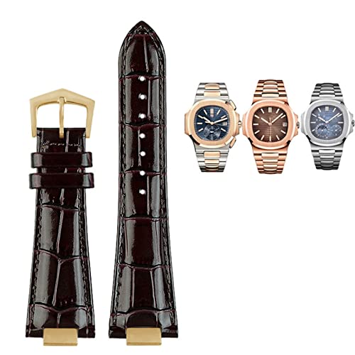 NXNONEPD 25x13.0mm notch genuine leather watch strap + connector for 5711 5726 5712g watchband wristband Origin China von NXNONEPD