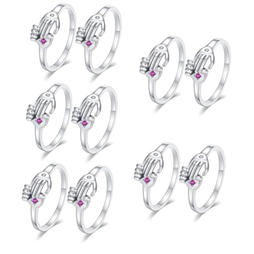NXNONEPD 5Sets Verstellbare Ringe für Frauenring für Frauen für Paare kreativer Ringschmuck einstellbare Öffnung für die gegenwärtigen 2pcs des Liebhabers*5 von NXNONEPD