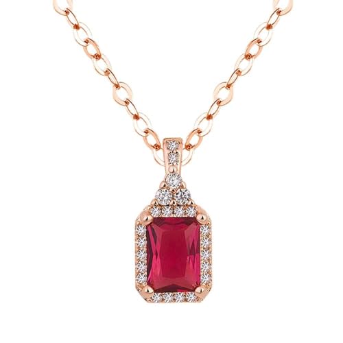 NXNONEPD Anhänger Halskette Natur Ruby Gemstone Topaz Rubin Zirkonia 14K Schmuck Schmuck von NXNONEPD