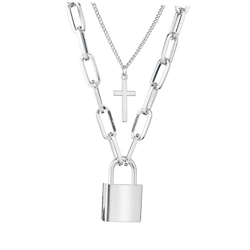 NXNONEPD Cross Halskette Frauen Sterling Punk Style Legierung Doppelschicht für Frauen Mädchen anwesend NXNONEPD Cross Halskette Frauen Sterling Punk Style Legierung Doppelschicht für Frauen Mädchen anwesend von NXNONEPD