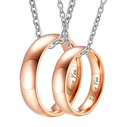 NXNONEPD Custom Name Necklace, Stainless Steel Pendant Necklace for Women Men Polished Ring 5mm RoseNecklace Personalized Valentines Day Gifts NXNONEPD Custom Name Necklace, Stainless Steel Pendant Necklace for Women Men Polished Ring 5mm RoseNecklace Personalized Valentines Day Gifts von NXNONEPD