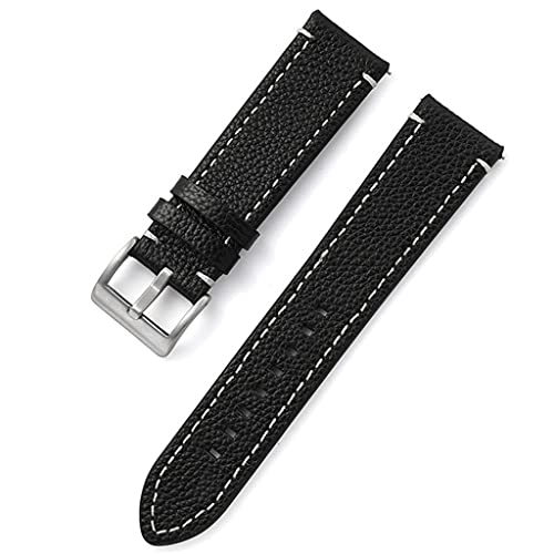 NXNONEPD Doppelseitiges Leder 18mm 20mm 22 mm 24mm Uhrenband Schnellveröffentlichungswache Bandgurt Frauen gelb rot Schwarz Uhr Accessoires (D, 24 mm) von NXNONEPD