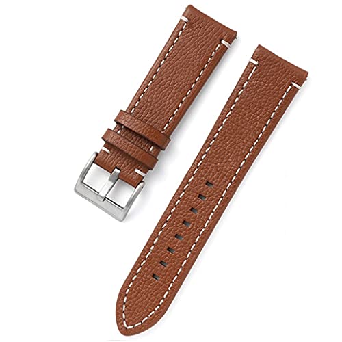 NXNONEPD Doppelseitiges Leder 18mm 20mm 22 mm 24mm Uhrenband Schnellveröffentlichungswache Bandgurt Frauen gelb rot Schwarz Uhr Accessoires (D, 24 mm) von NXNONEPD