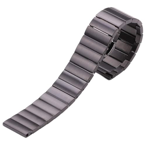 NXNONEPD Edelstahl -Uhrenbänder Armband 16 mm 18 mm 20 mm 22 mm Silber Black Metal Watch Bandgurt von NXNONEPD