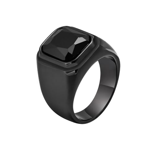 NXNONEPD Edelstahlring, CZ Ehering poliert breite 16 -mm -Solitär Kubikzirkonia Band Ring Männer Schmuck Komfort Pass von NXNONEPD