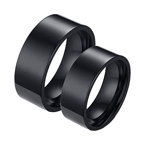 NXNONEPD Edelstahlring, Eheringe für Männer hoher polierter schwarzer Ring 8mm elegant für Frauen Unisex von NXNONEPD