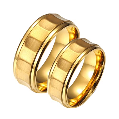 NXNONEPD Edelstahlringhochzeit, Versprechen Band 8mm gebürstete Ring elegant für Verlobung von NXNONEPD