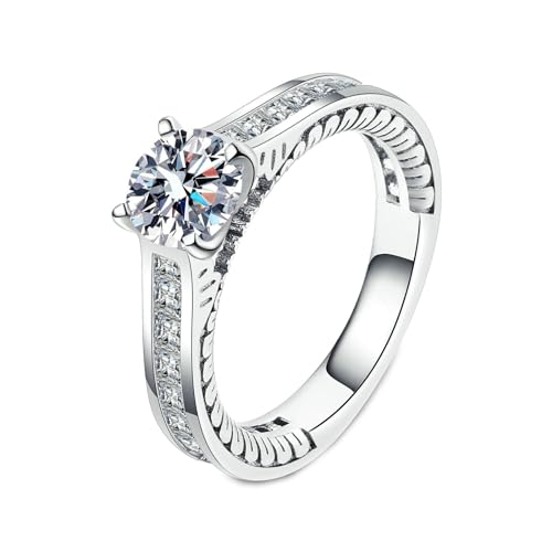 NXNONEPD Eheringe 18k, Frauen Eheringe und Bands 4-zeitlicher Ring mit Laborstörer Diamant 1CT Ring von NXNONEPD