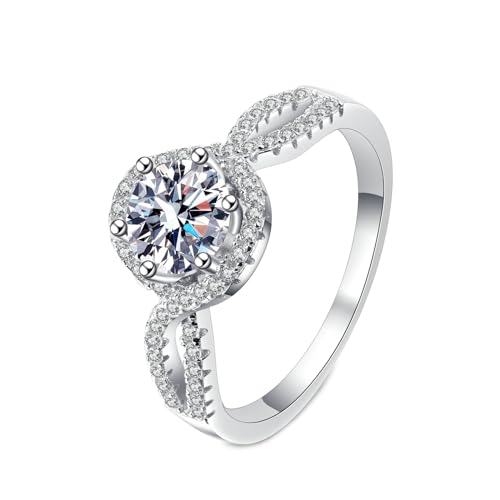 NXNONEPD Eheringe 18k, Frauenringe Hochzeitsfinity -Ring mit Laborer Diamant 1CT Ring von NXNONEPD