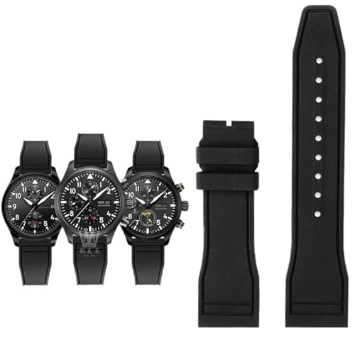 NXNONEPD For IWC Fluoro Rubber Watch Strap Quick Release Pilot F1 Team Waterproof Sports Bracelet Watchband 20mm 21mm 22mm von NXNONEPD