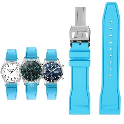 NXNONEPD For IWC Fluoro Rubber Watch Strap Quick Release Pilot F1 Team Waterproof Sports Bracelet Watchband 20mm 21mm 22mm von NXNONEPD