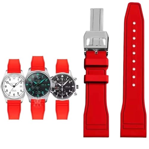 NXNONEPD For IWC Fluoro Rubber Watch Strap Quick Release Pilot F1 Team Waterproof Sports Bracelet Watchband 20mm 21mm 22mm von NXNONEPD