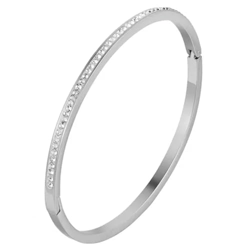 NXNONEPD Frauen Edelstahl Kristall Strassstein Manschette Armband Armband Muttertagsgeschenk von NXNONEPD