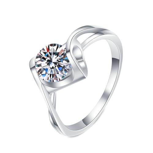 NXNONEPD Frauenringe in Weiß, 18 Karat Frauen Eheringe und Bands mit runden Form Labor? von NXNONEPD