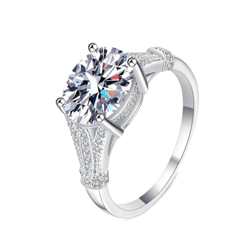 NXNONEPD Frauenringe weiß, 18k Ehering -Band Frauen Komfort Fit Solitaire Ring mit ovalem Labor angebautes Diamant 3CT Ring von NXNONEPD
