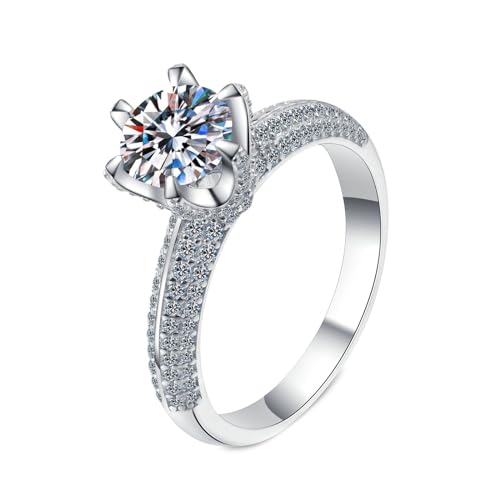 NXNONEPD Frauenringe weiß, 18k Eheringe Verlobungsringe Solitärring mit Labor -Züchtung Diamond 2CT Ring von NXNONEPD