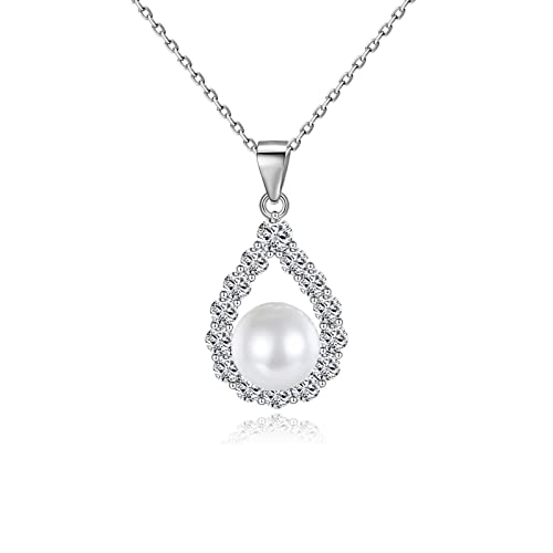 NXNONEPD Freundeshalskette, Anhänger Halskette Teen Cable Runde Form Kubikzirkonia Tränenstrop Design Versprechen Halskette 450 mm für Frauen von NXNONEPD