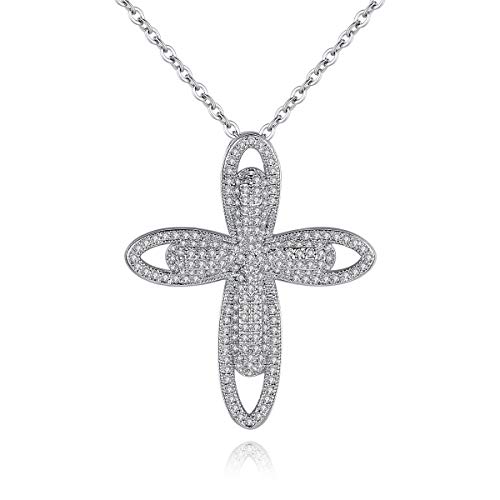 NXNONEPD GSZCCZS Fashion White Aaa Cubic Zirconia Cross Pendant Necklaces For Women Special Design Cross Charm Choker Necklaces Jewellery von NXNONEPD