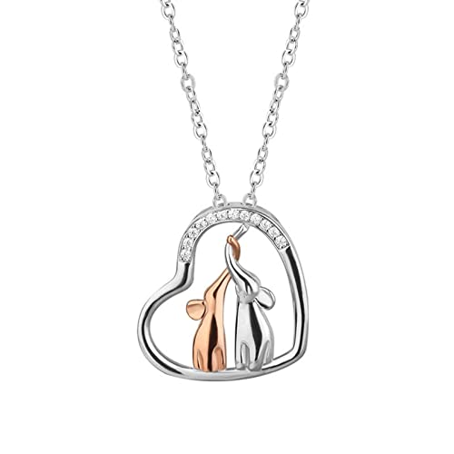 NXNONEPD GSZCCZS Halskette Anhänger, Herzhänger Halskette Kubikzirkonia Doppel Elefanten Rolo Halskette Frau Trendy Trendy NXNONEPD GSZCCZS Halskette Anhänger, Herzhänger Halskette Kubikzirkonia Doppel Elefanten Rolo Halskette Frau Trendy Trendy von NXNONEPD