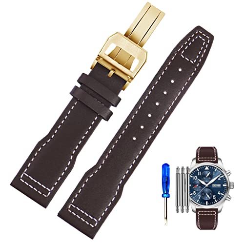 NXNONEPD Genuine Leather Watch Strap for IWC Pilots Male 18 Big Fly Portugal Soft Comfortable 20mm Wristband von NXNONEPD