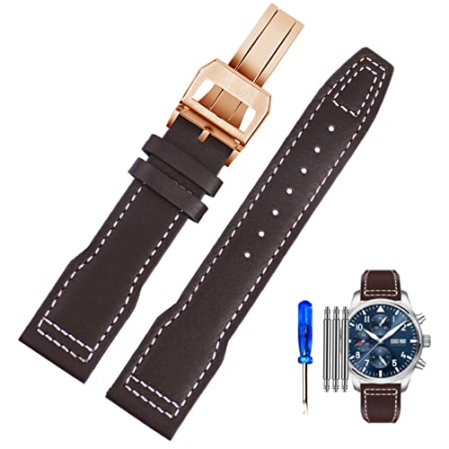 NXNONEPD Genuine Leather Watch Strap for IWC Pilots Male 18 Big Fly Portugal Soft Comfortable 20mm Wristband von NXNONEPD
