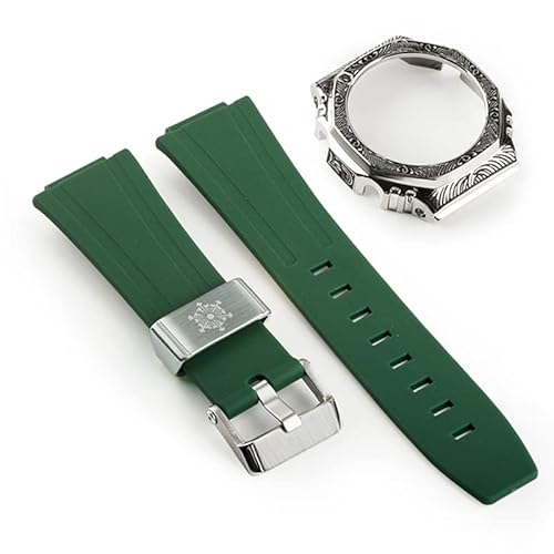 NXNONEPD Gummi -Gurtgurt der dritten Generation geschnitzt Edelstahl Uhr Wachabdeckung für GA2100 Nachrüst- und Upgrade -Uhrengurt von NXNONEPD