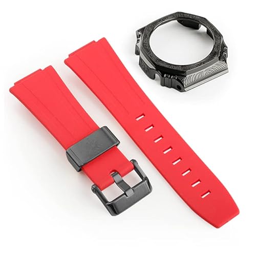 NXNONEPD Gummi -Gurtgurt der dritten Generation geschnitzt Edelstahl Uhr Wachabdeckung für GA2100 Nachrüst- und Upgrade -Uhrengurt von NXNONEPD