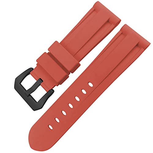 NXNONEPD Gummi Uhr mit Schmetterlingsverschluss 24 mm 26 mm für Sports Uhr Silikon Bunte Taucherluminor/graue Tarnung Schwarz 2/24mm von NXNONEPD