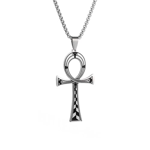 NXNONEPD Halskette Choker Gothic Chain Klassiker ägyptischer Ankara Cross Life Key Anhänger Herren- und Frauen Amulett Pharao Guardian Accessoires Freundschaft Schmuck Schmuck von NXNONEPD