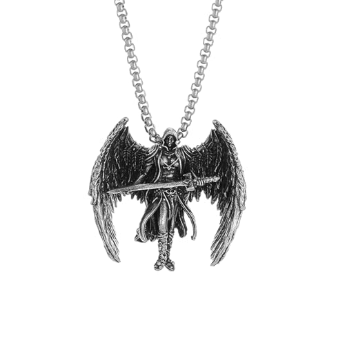 NXNONEPD Halskette Choker Gothic Kette Retro Punk Erzengel Flügel Anhänger für Männer coole Amulettschmuckzubehör Freundschaft Freundschaft NXNONEPD Halskette Choker Gothic Kette Retro Punk Erzengel Flügel Anhänger für Männer coole Amulettschmuckzubehör Freundschaft Freundschaft von NXNONEPD