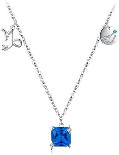 NXNONEPD Halskette Frauenmädchen Sterling Silber zwölf Sternbilder Zirkon leuchtender Anhänger eingelegter Guardian Choker Juwely von NXNONEPD