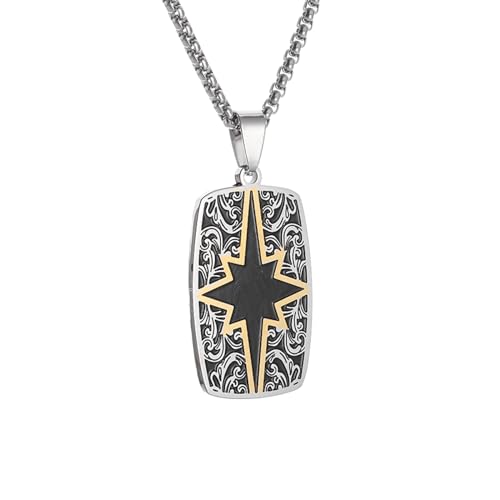 NXNONEPD Halskette Herren Halskette, fähiger und personalisierter Schmuck sechseckiger Star Square Lightning Anhänger Frauen Ins Stile vielseitige Schlüsselbeinkettenzubehör von NXNONEPD