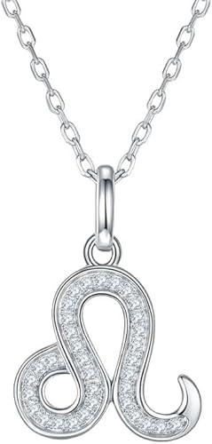 NXNONEPD Halskette Silber glänzende Halsketten Sterling zwölf Sternbilder Moissanit Inlay Zodiac Anhänger für Frauen Schmuck von NXNONEPD