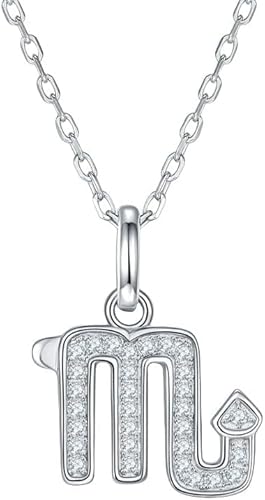 NXNONEPD Halskette Silber glänzende Halsketten Sterling zwölf Sternbilder Moissanit Inlay Zodiac Anhänger für Frauen Schmuck von NXNONEPD
