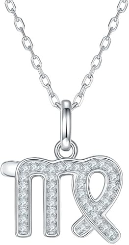NXNONEPD Halskette Silber glänzende Halsketten Sterling zwölf Sternbilder Moissanit Inlay Zodiac Anhänger für Frauen Schmuck von NXNONEPD