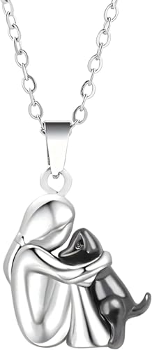 NXNONEPD Halskettenzubehör Sterling Silber Umarmung für Frauen und Männer, umarmte Hundehalskette, Mutterkind umarmt, Engel Wings Pendant, zwei Hände Umarmungen Küsse umarmen Halsketten von NXNONEPD