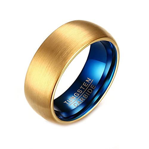 NXNONEPD Herrenringe Wolframstahl, Herrenversprechen Ringe gebürsteten Ring breit 8mm Ringgröße N 1/2 bis V 1/2 von NXNONEPD
