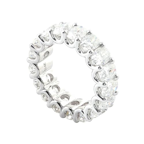 NXNONEPD Hochzeitsbumsing Ringe Weiß, Frauen Ehering mit ovaler Form Moissanit Ring Größe H 1/2-X 1/2 von NXNONEPD