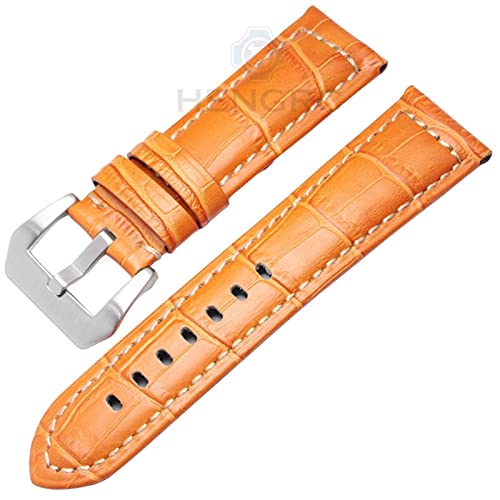 NXNONEPD Leder 22mm 24mm Vintage Echtes Leder Watch Band Armband Frauen Watchbänder Edelstahl Schnalle Accessoires von NXNONEPD