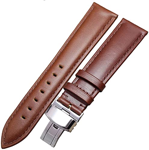 NXNONEPD Leder Uhrengurt 18mm - 24 mm echtes Leder -Uhren -Uhr -Band -Gurt braun schwarze Uhrenbänder Armbandverschlusszubehör von NXNONEPD